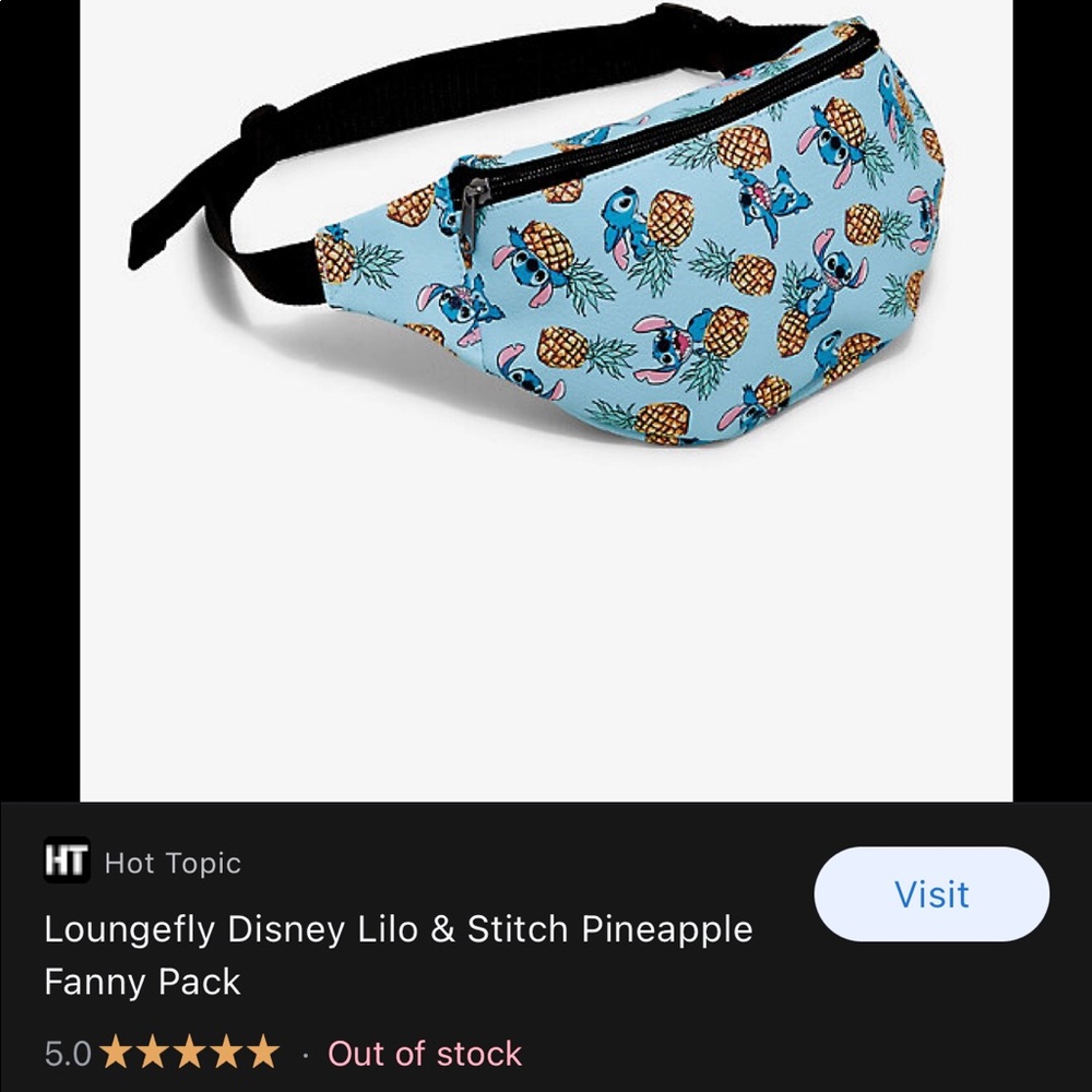 Brand New Sold Out Stitch loungefly Fanny Pack